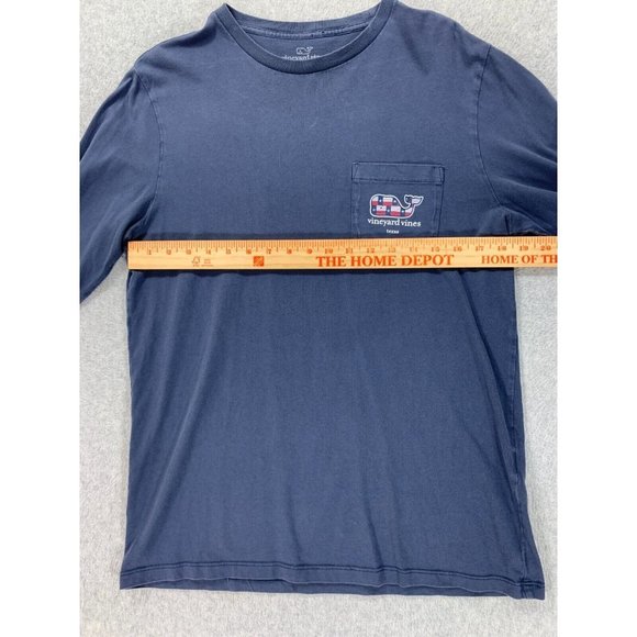 Vineyard Vines Texas Logo Long Sleeve Crew Tee Shirt (Men's Small) Blue - Picture 4 of 10